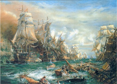 Battle of Trafalgar painting 400x290
